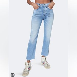 RE/DONE Comfort Stretch High Rise Stove Pipe in Light Stone Size 26